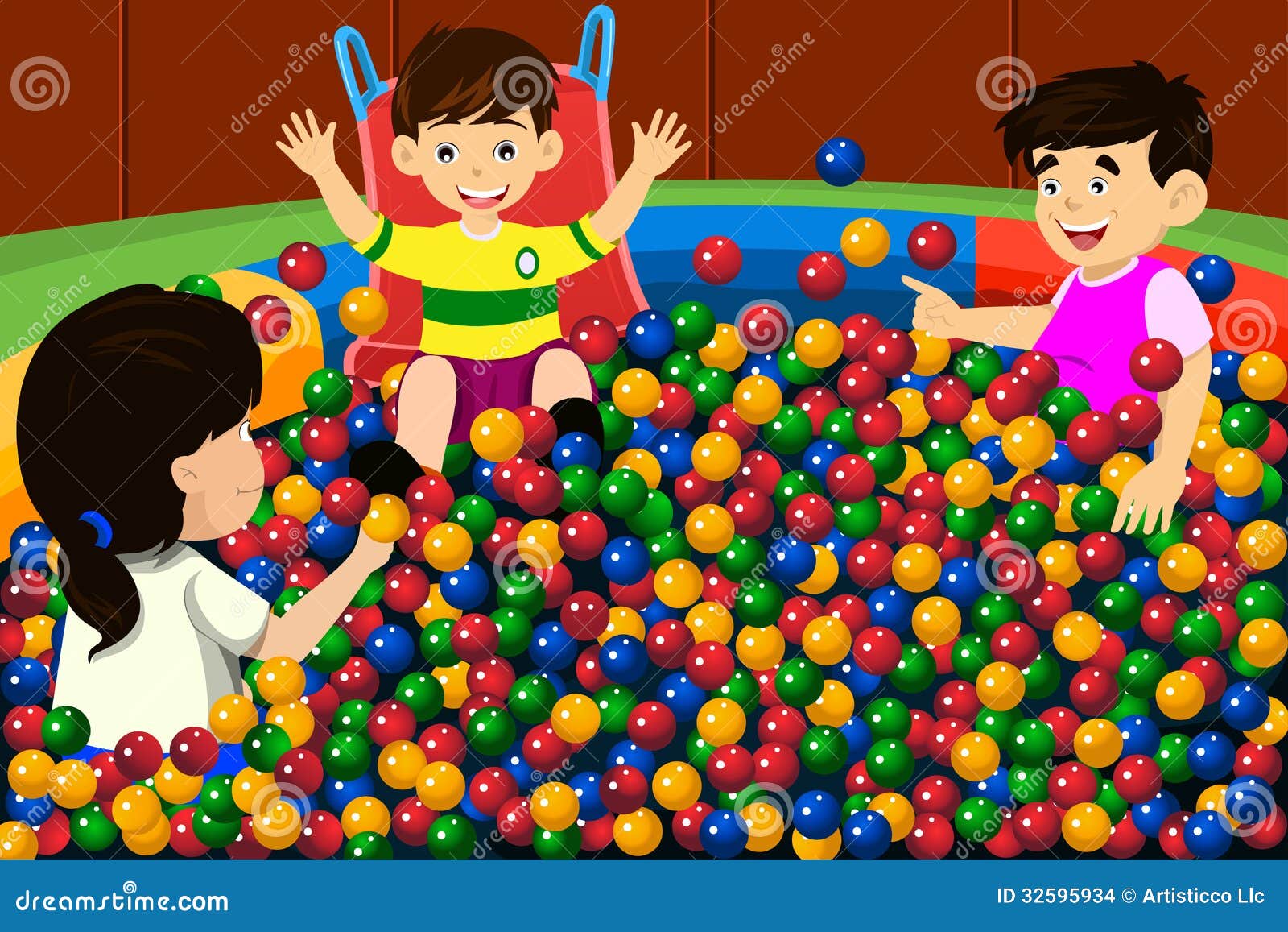 Children playing with inflatable ball sketch icon Vector Image