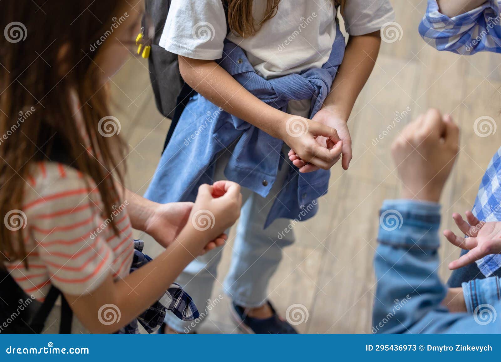 Kids Playing Finger Game at Break at School Stock Image Image of