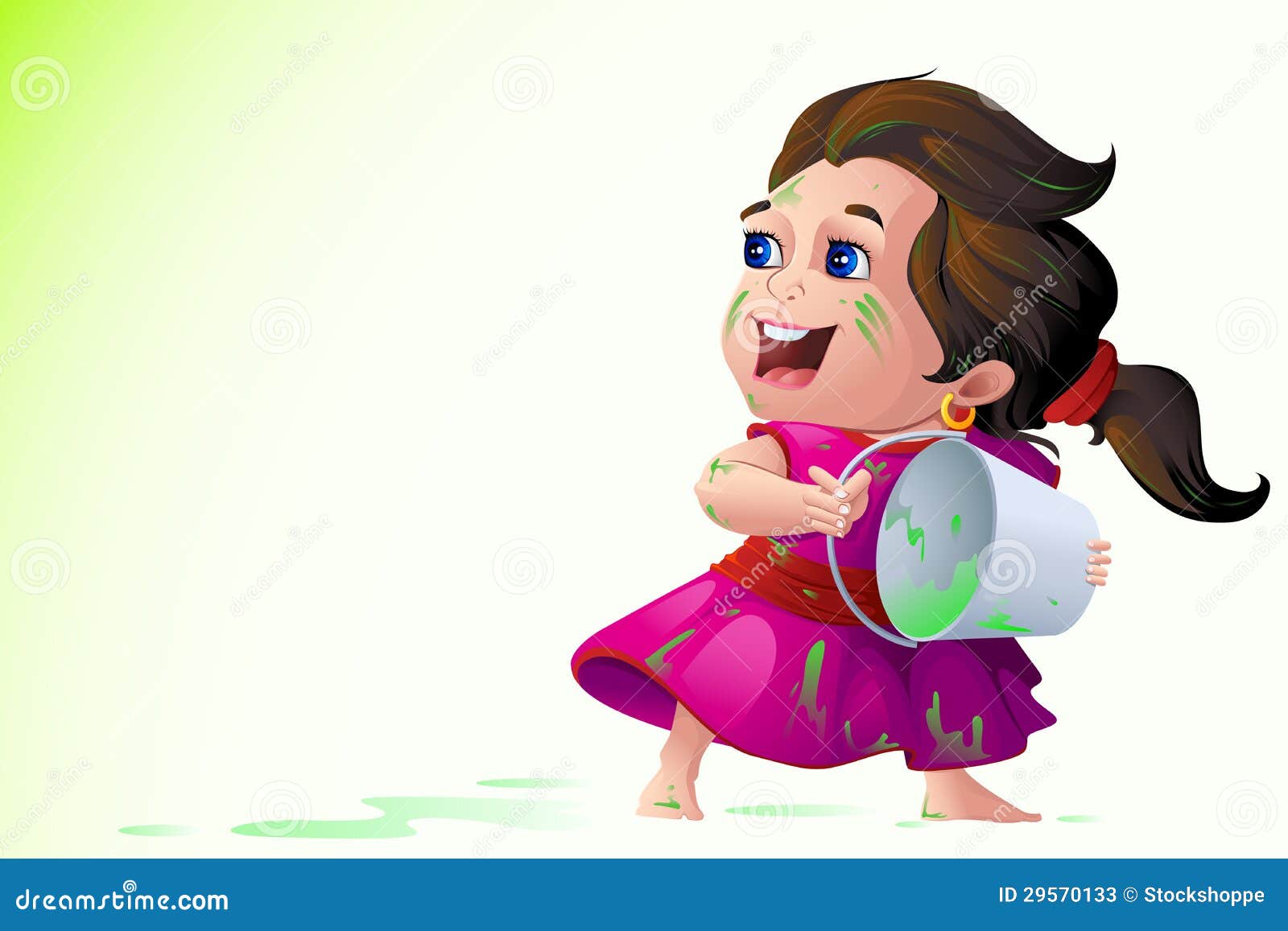 Kids playing Holi Festival stock vector. Illustration of clothes - 29570133