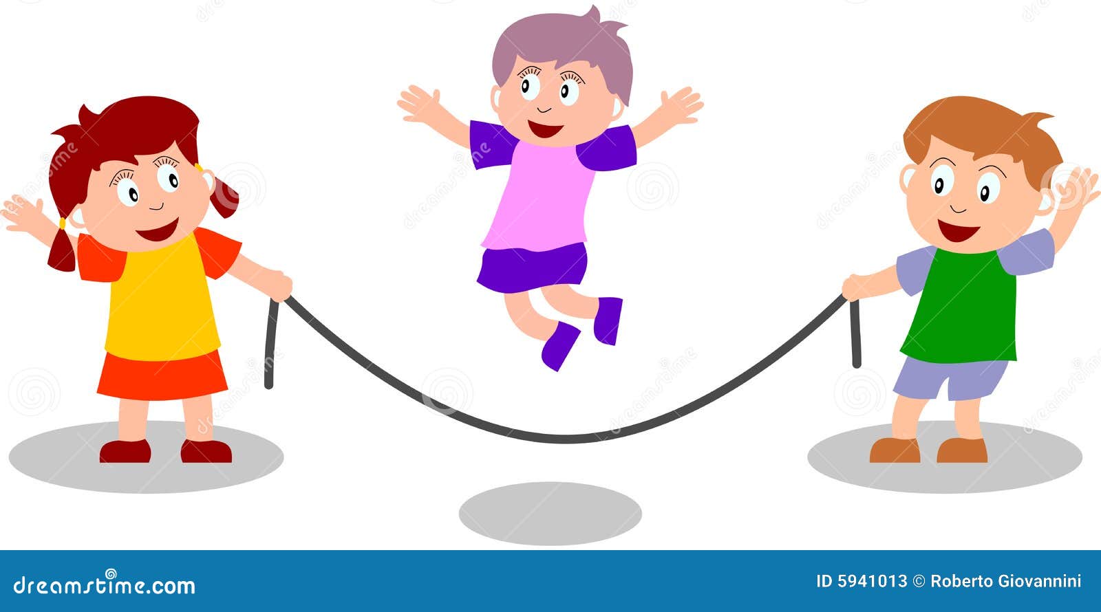 Kid Jumping Rope Cartoon Coloring Page Vector | CartoonDealer.com #96572370