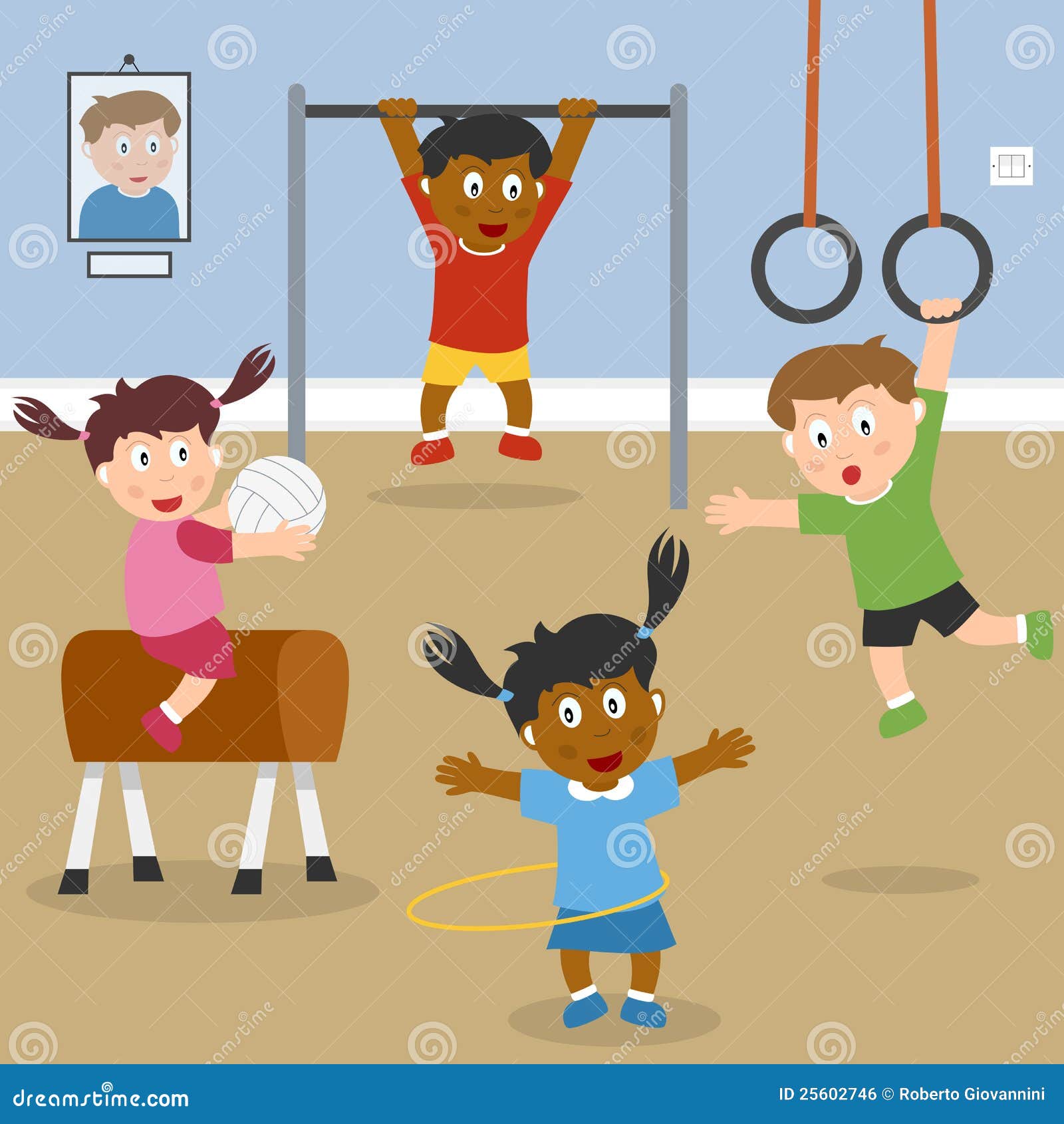  Playing In The School Gym Royalty Free Stock Image - Image: 25602746