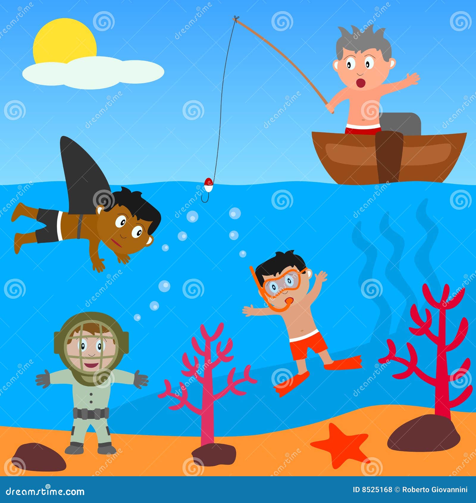 Fishing Kids Sea Water Stock Illustrations – 1,805 Fishing Kids Sea Water  Stock Illustrations, Vectors & Clipart - Dreamstime