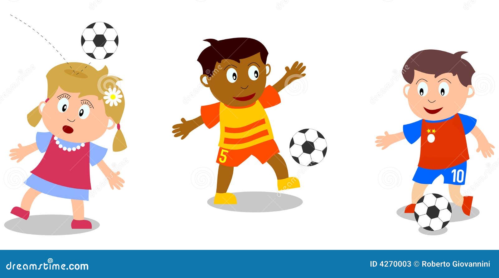 kids playing soccer clipart