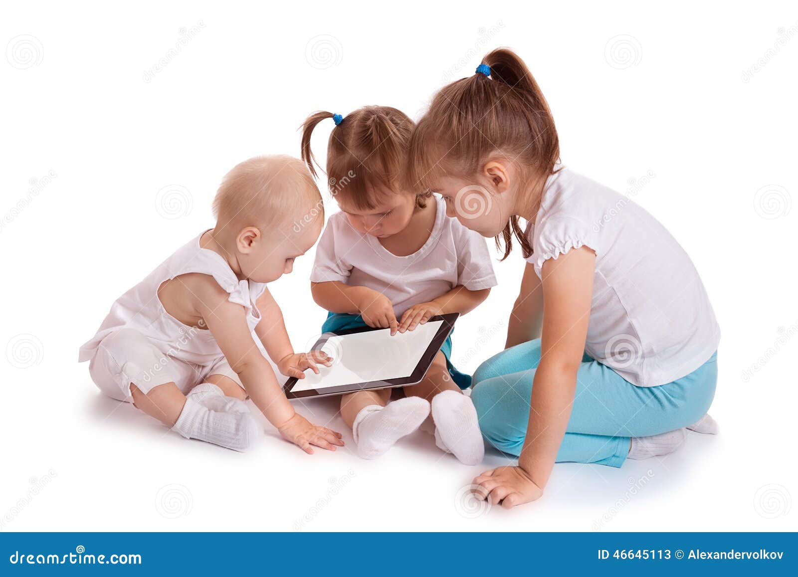 Children Play With Tablet Pc With Tablet Computer Stock Image Image Of