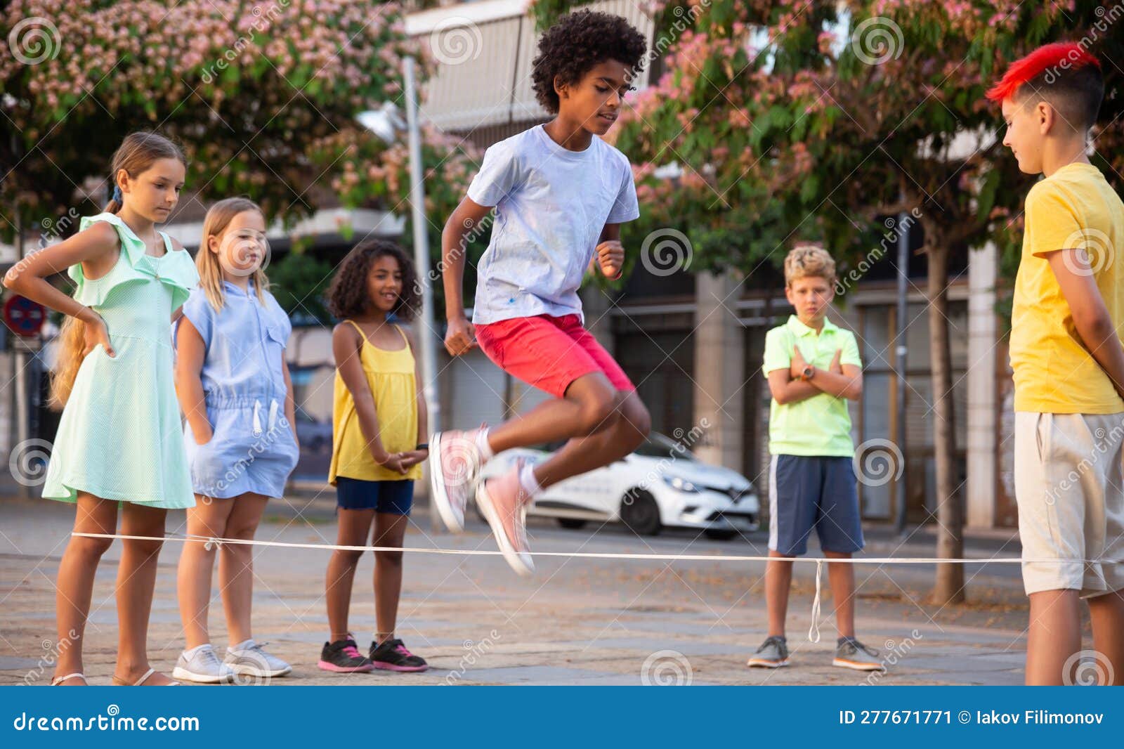 Multiracial children playing together