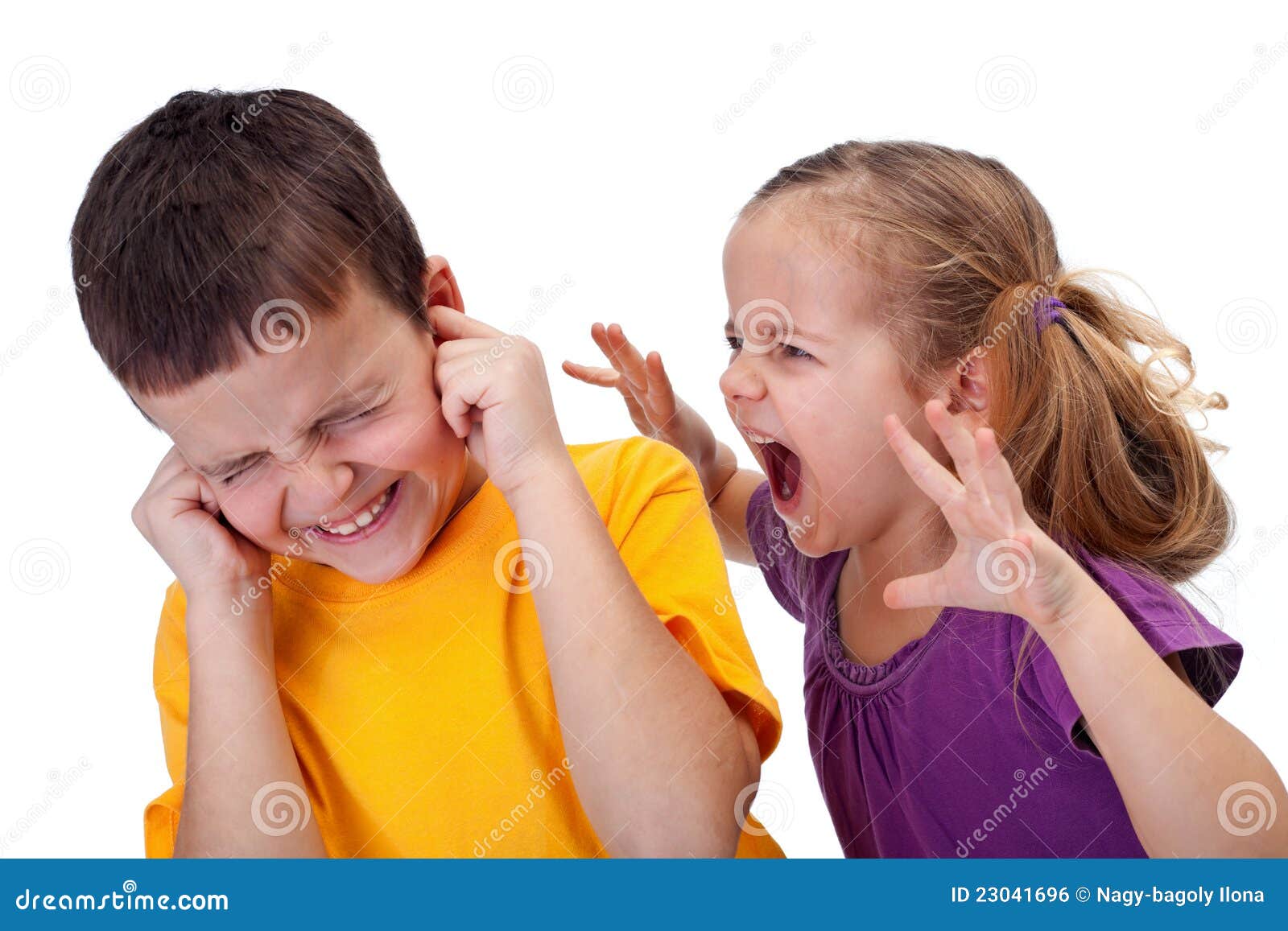 kids quarrel - little girl shouting in anger