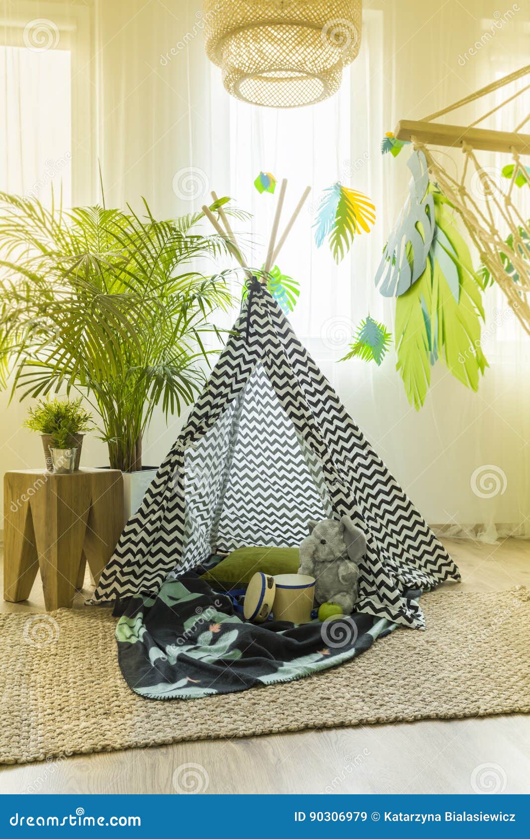 Kids room with tent stock image. Image of lifestyle, house 90306979