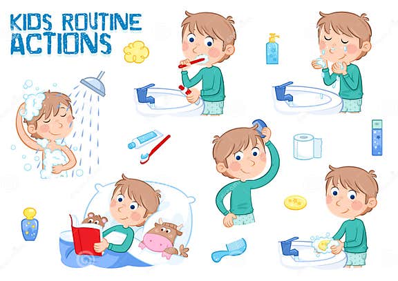 Kids and daily Routine - Little Boy with Light Brown Hair Stock ...
