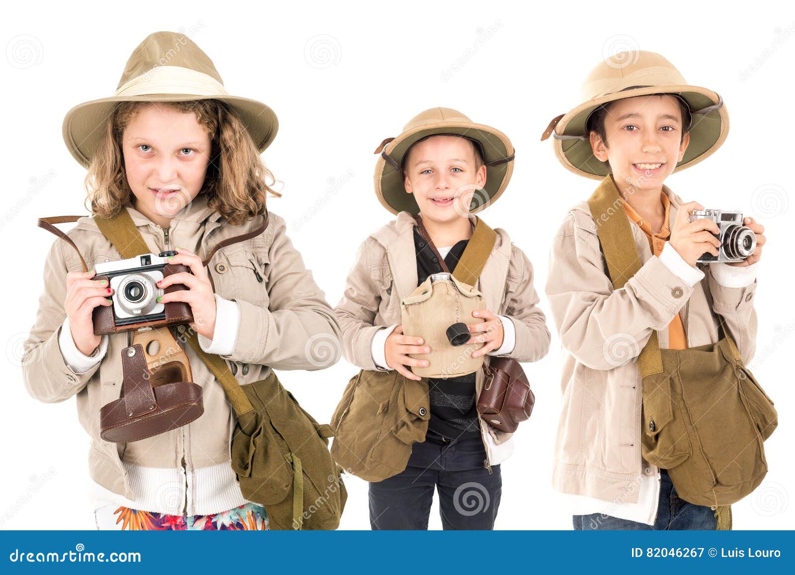 Kids in safari clothes stock image. Image of costume - 82046267