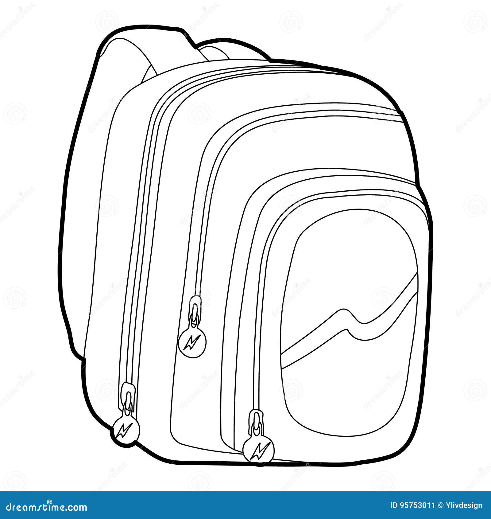Kids School Bag Icon Outline Stock Vector - Illustration of college ...