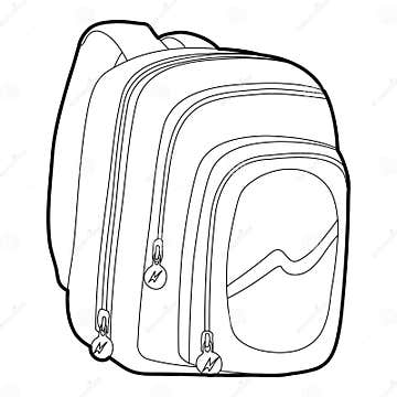 Kids School Bag Icon Outline Stock Vector - Illustration of college ...