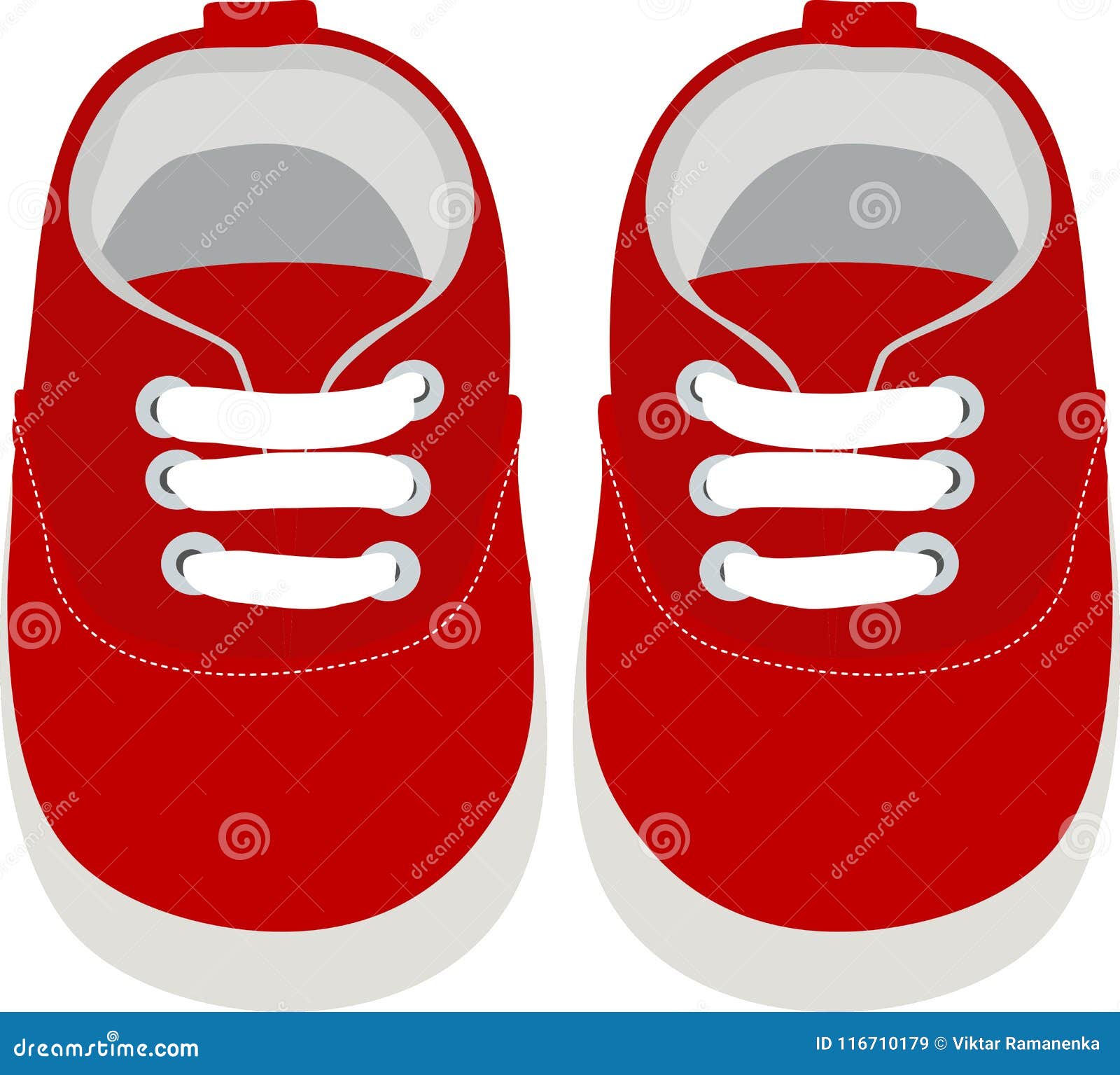 Clipart a pair red-kids shoes or color Royalty Free Vector