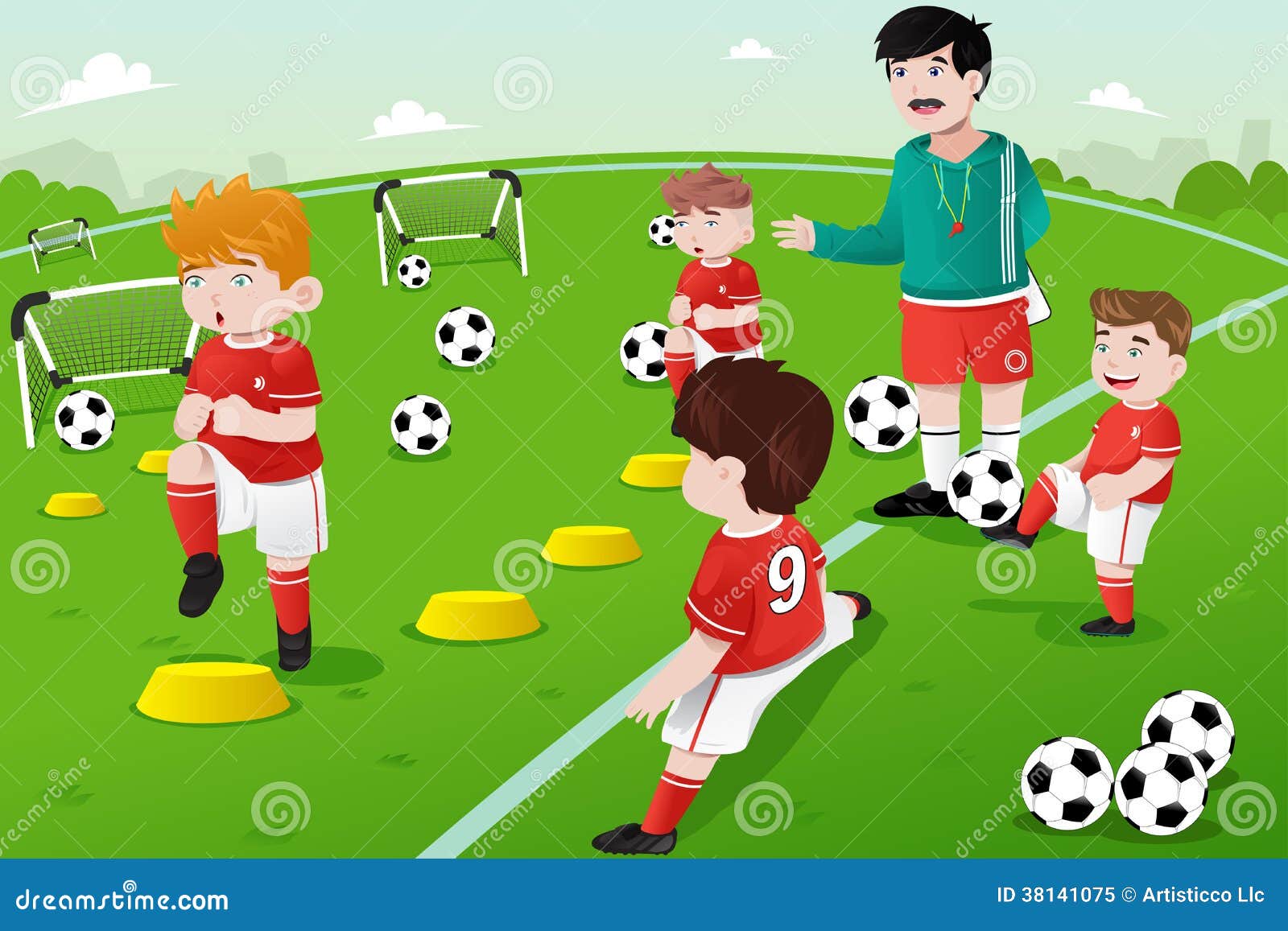 Kids In Soccer Practice Royalty Free Stock Photo Image 38141075