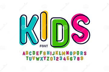 Kids Style Colorful Font, Playful Alphabet Stock Vector - Illustration ...