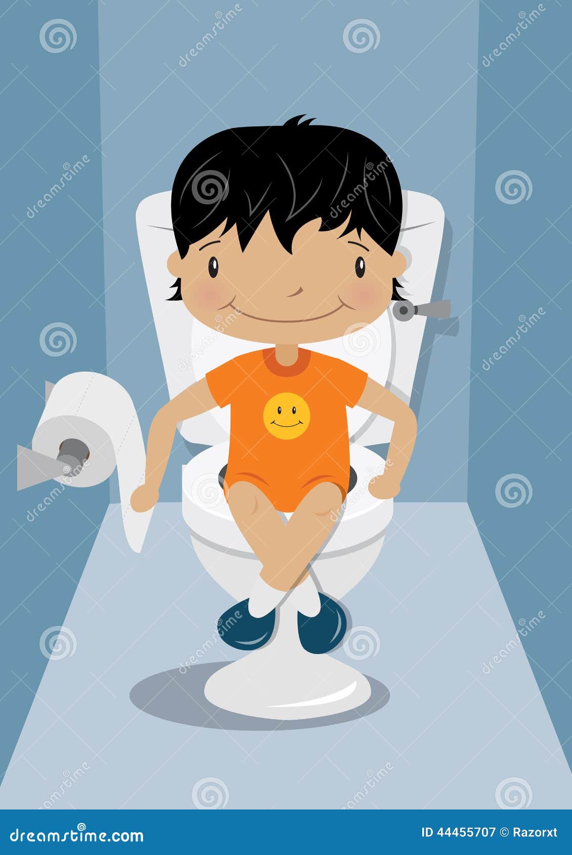 Children on the toilet stock illustration. Illustration of 