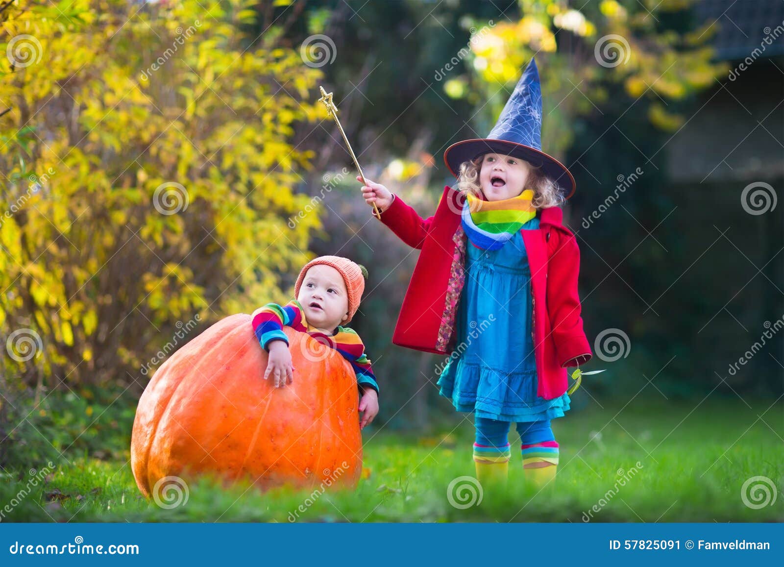 Kids Trick or Treating at Halloween Stock Image - Image of fall, inside ...