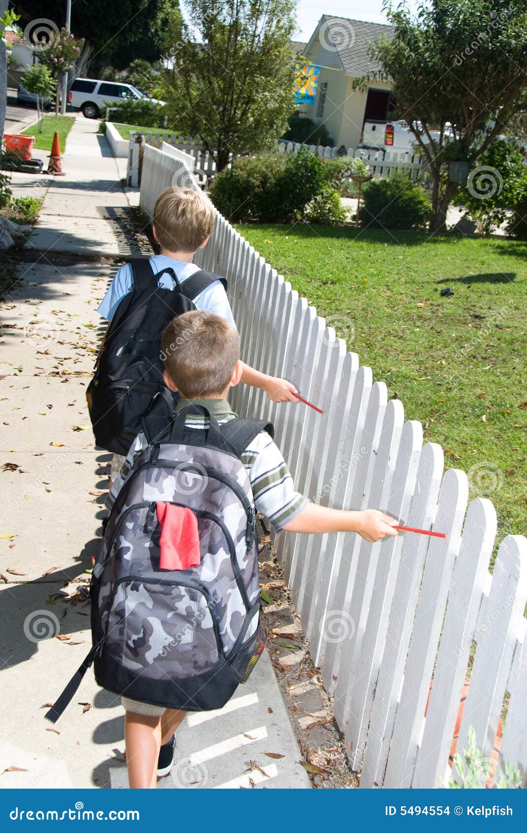 Kids Walking Home From School Stock Images Image 5494554