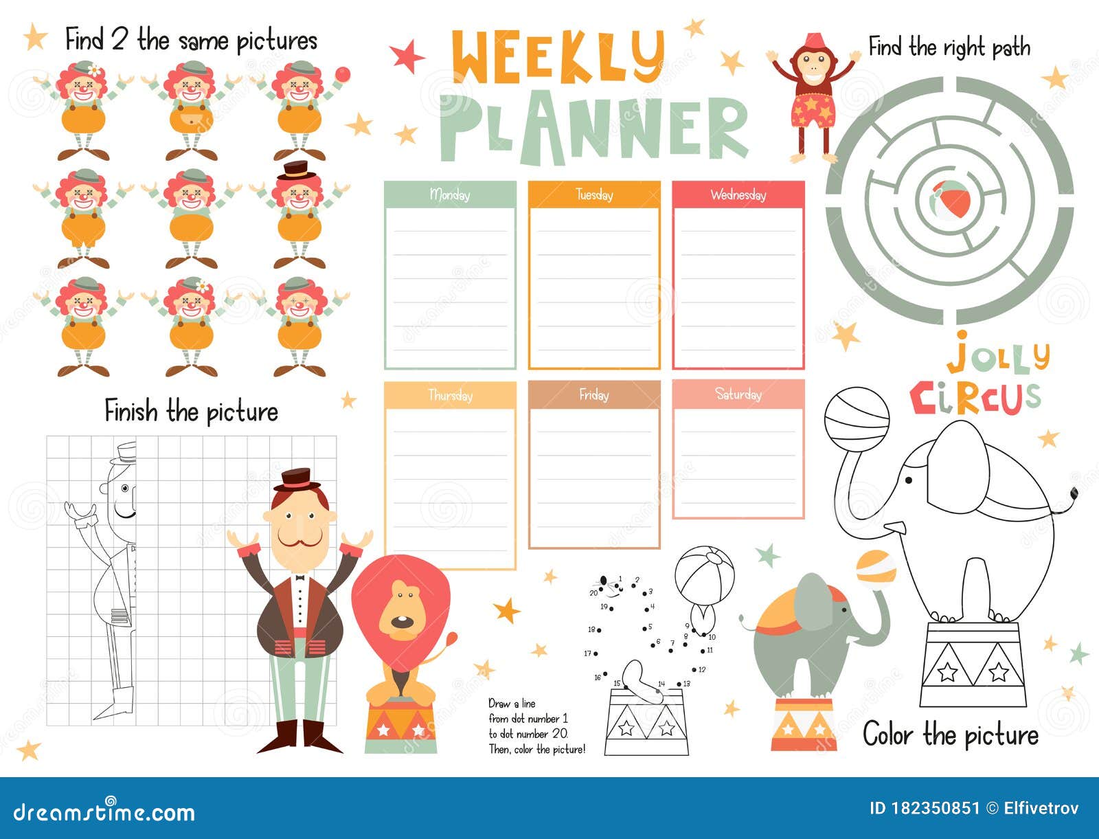 kids weekly planner template