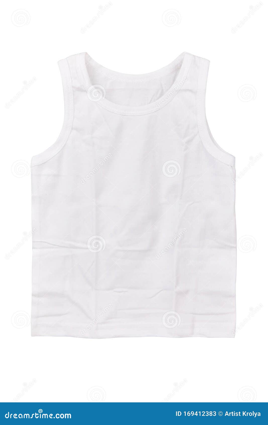 Kids White Cotton Sleeveless T-shirt Isolated Stock Image - Image of ...
