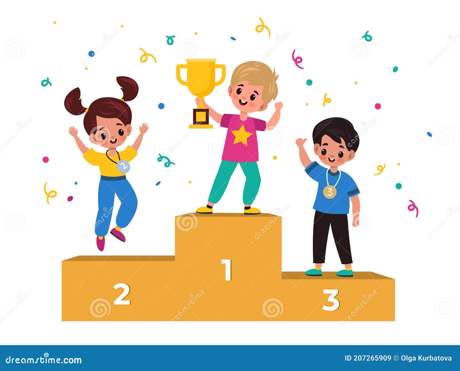 Podium With First Second And Third Places Cartoon Vector | My XXX Hot Girl