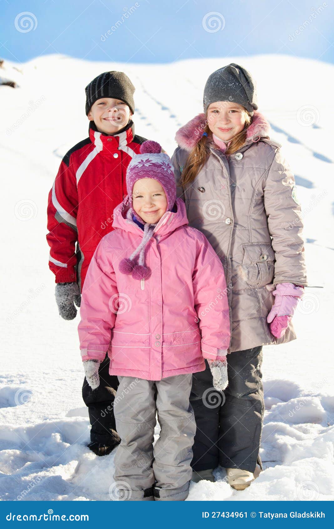 Kids in winter stock image. Image of snow, children, child - 27434961