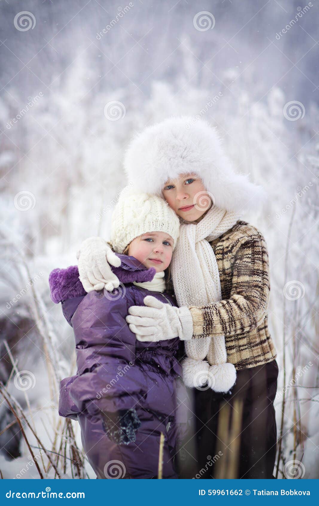 Kids in winter stock photo. Image of blizzard, happiness - 59961662