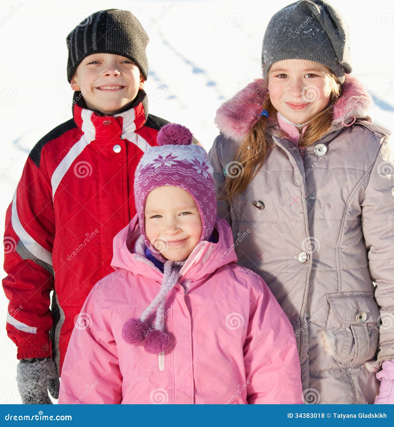 Kids in winter stock photo. Image of children, outdoors - 34383018