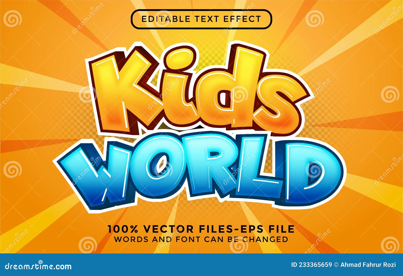 Kids World Editable Text Effect Cartoon Premium Vectors Stock Vector ...