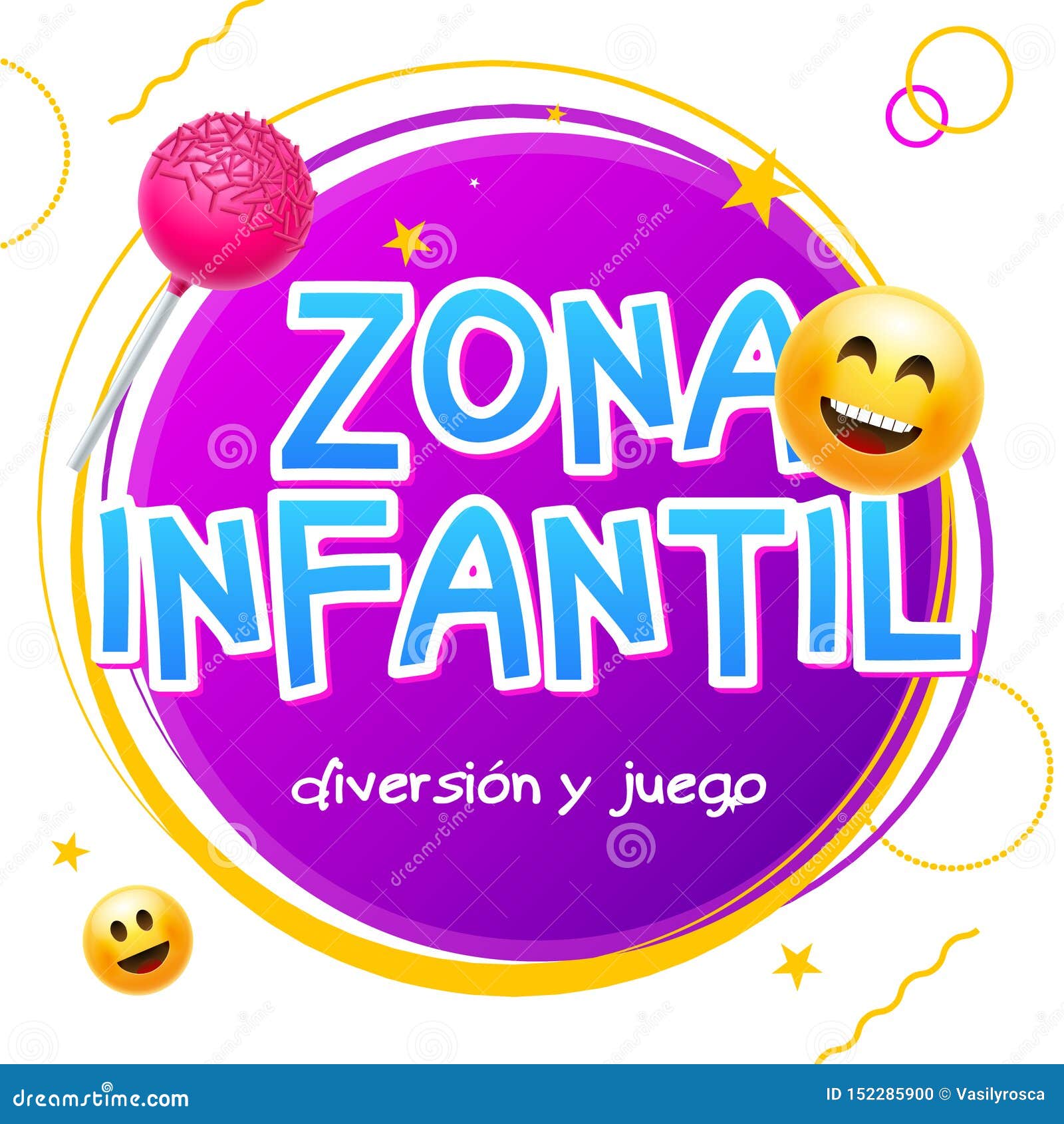 kids zone game banner  background zona infantil. playground  child zone sign in spanish