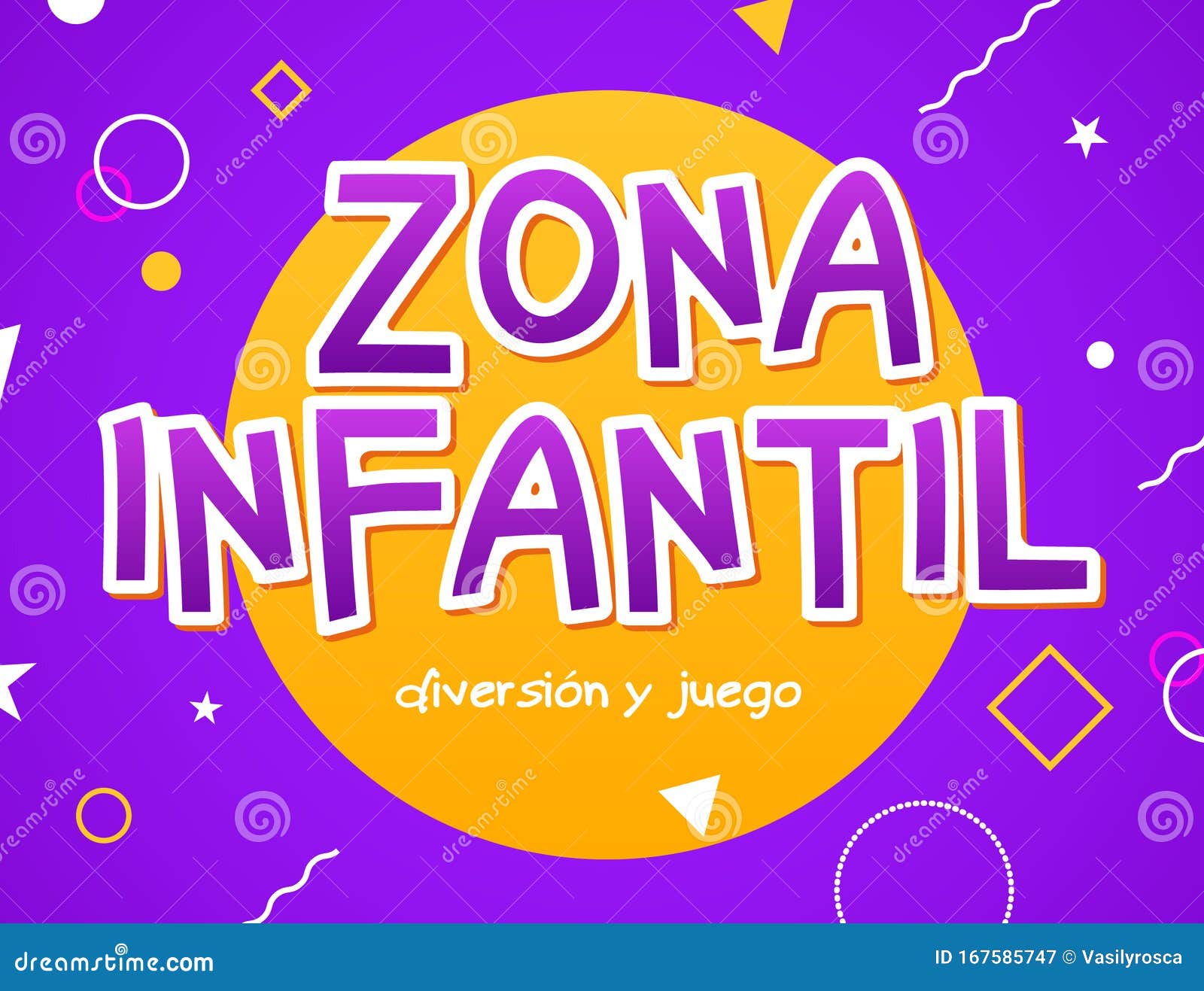 kids zone - zona infantil game banner  background. playground  child zone sign. childhood fun room area