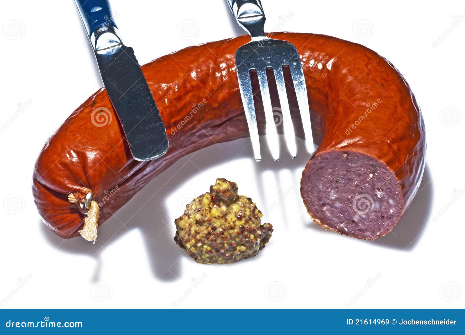 Kielbasa with French Mustard Stock Image Image of smoked, delicious
