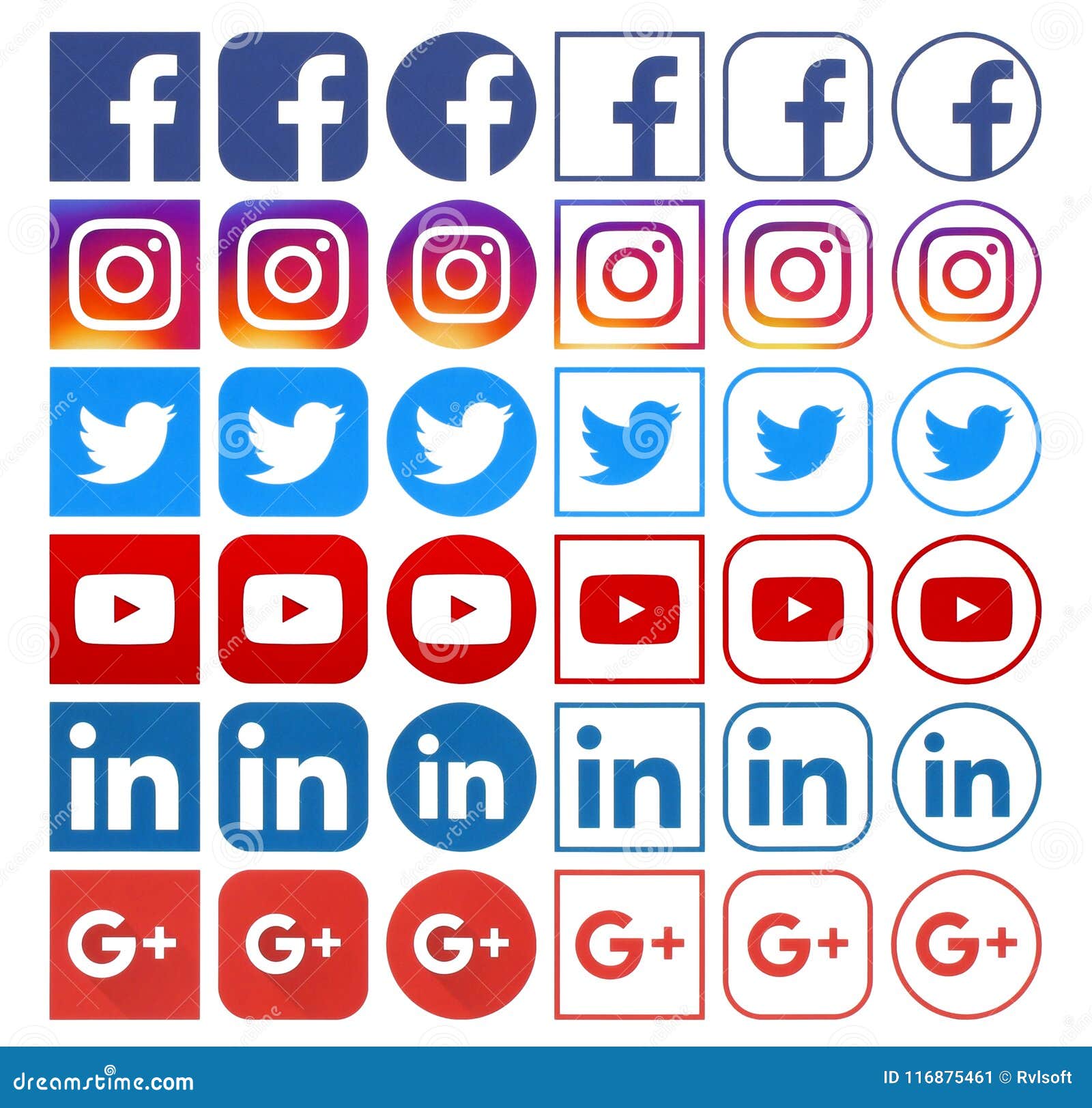 Square Social Media Icons Stock Images Download 1097 Royalty Free Photos