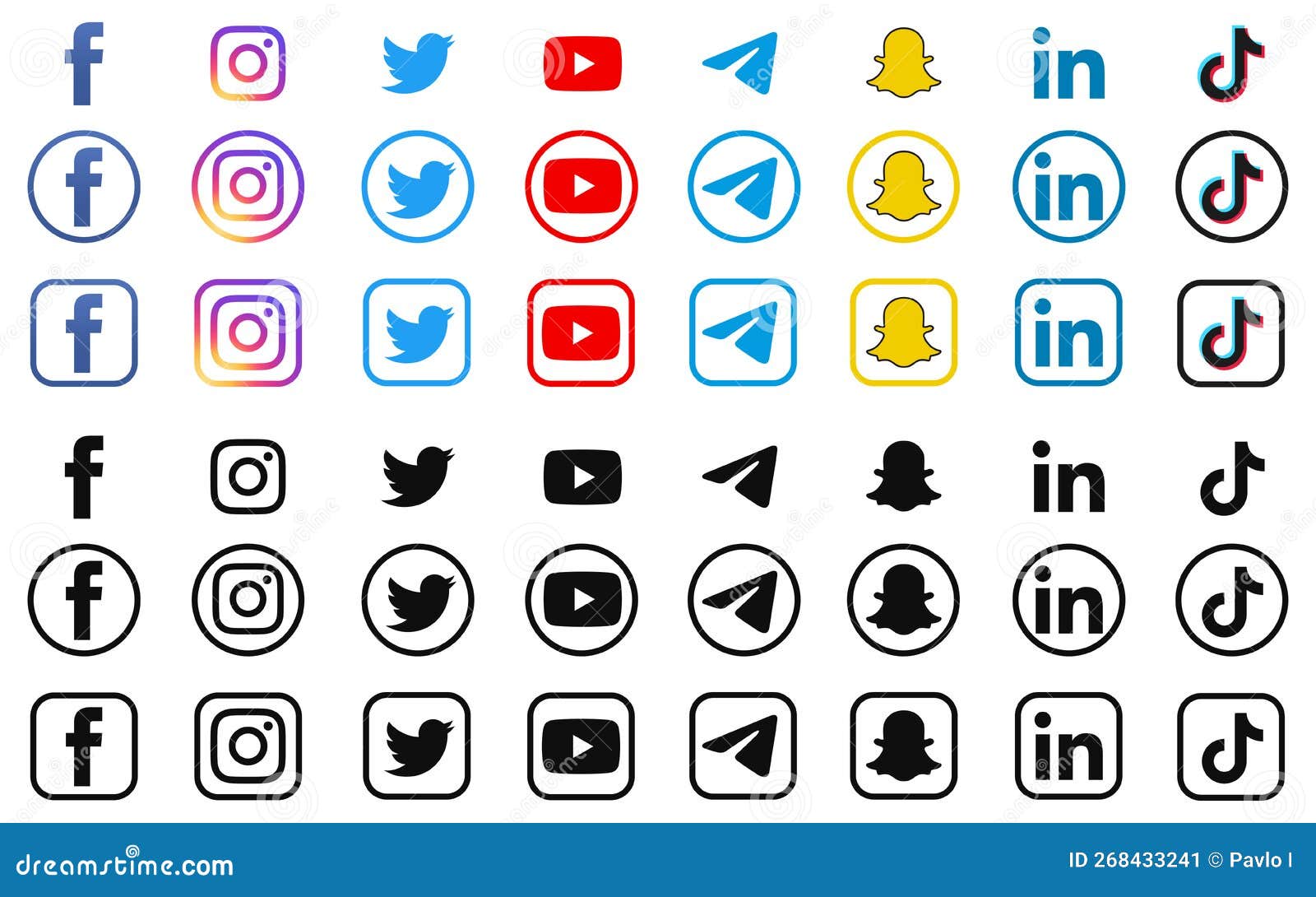 Kiev, Ukraine - February , 2023: Set of Popular Social Media Icons ...