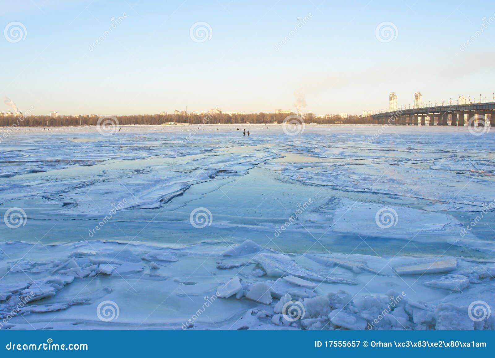 Kiev Ukraine, Frozen Dnieper River Stock Image Image of factory