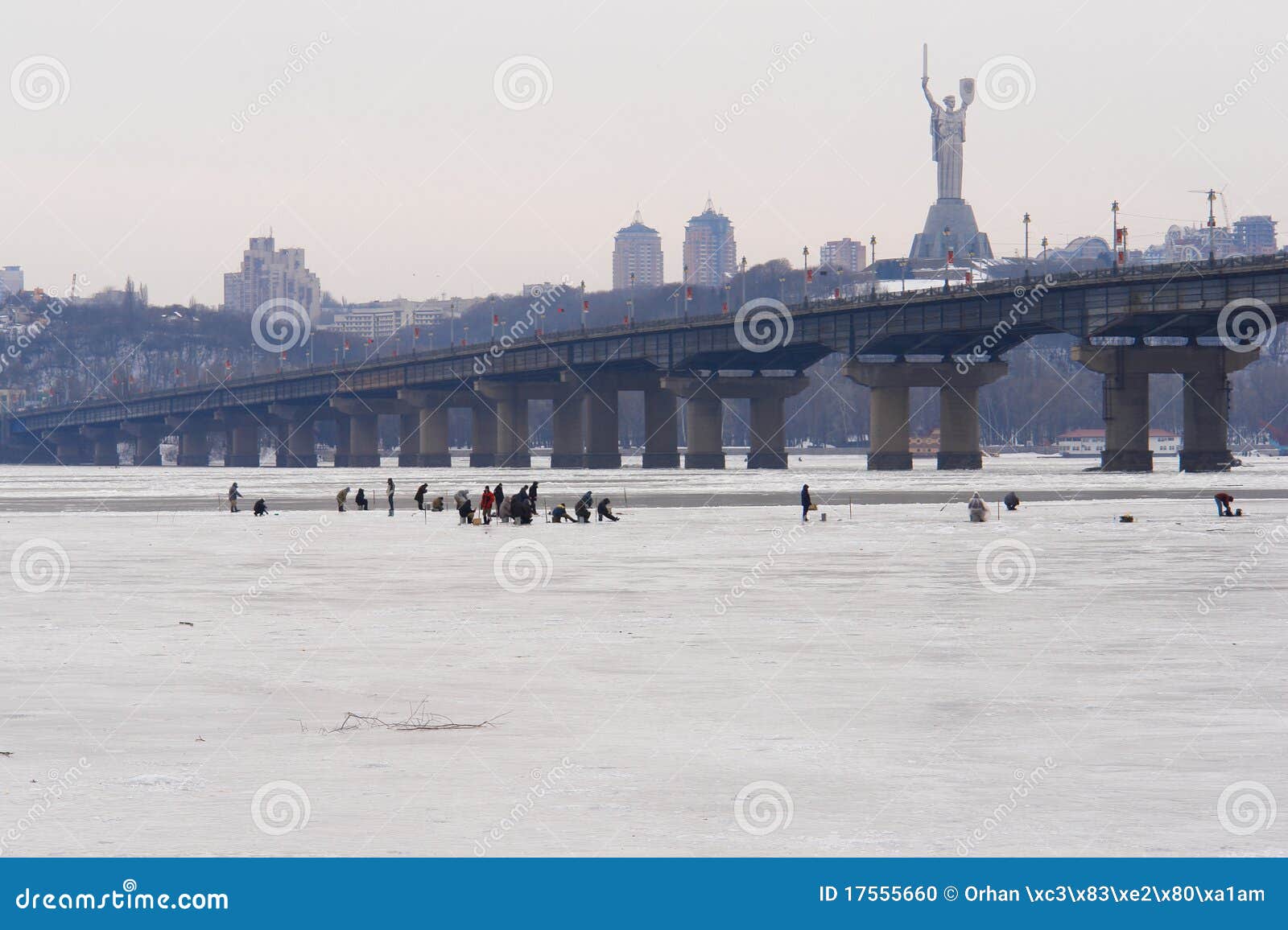Kiev Ukraine, Frozen Dnieper River Stock Photo Image of orthodox