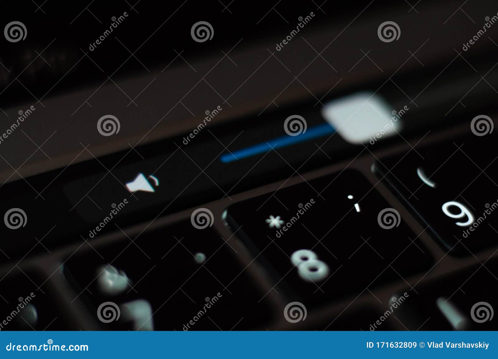 Kiev, Ukraine January 24, 2020 Volume Slider on the MacBook Pro 2019