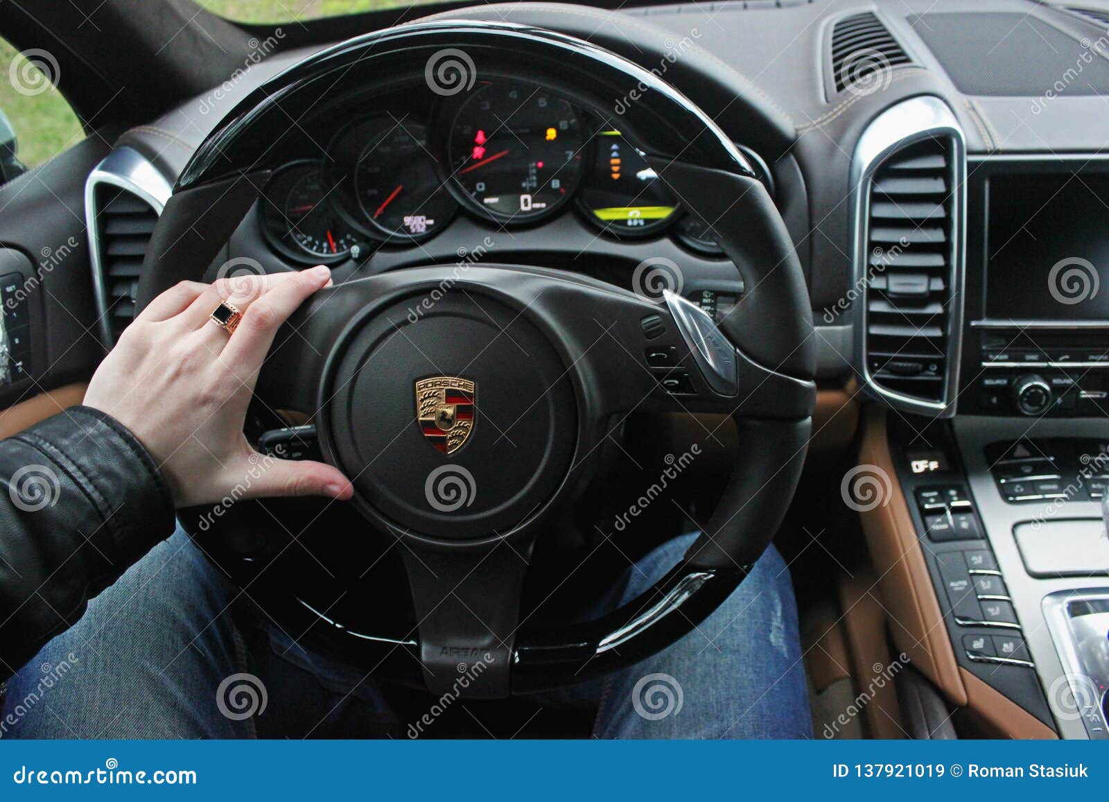 Kiev Ukraine July 4 2013 A Man Holds The Steering Wheel Of A Luxury Car Gold Ring On His Hand Porsche Cayenne Editorial Stock Image Image Of Lamborghini Cayenne 137921019