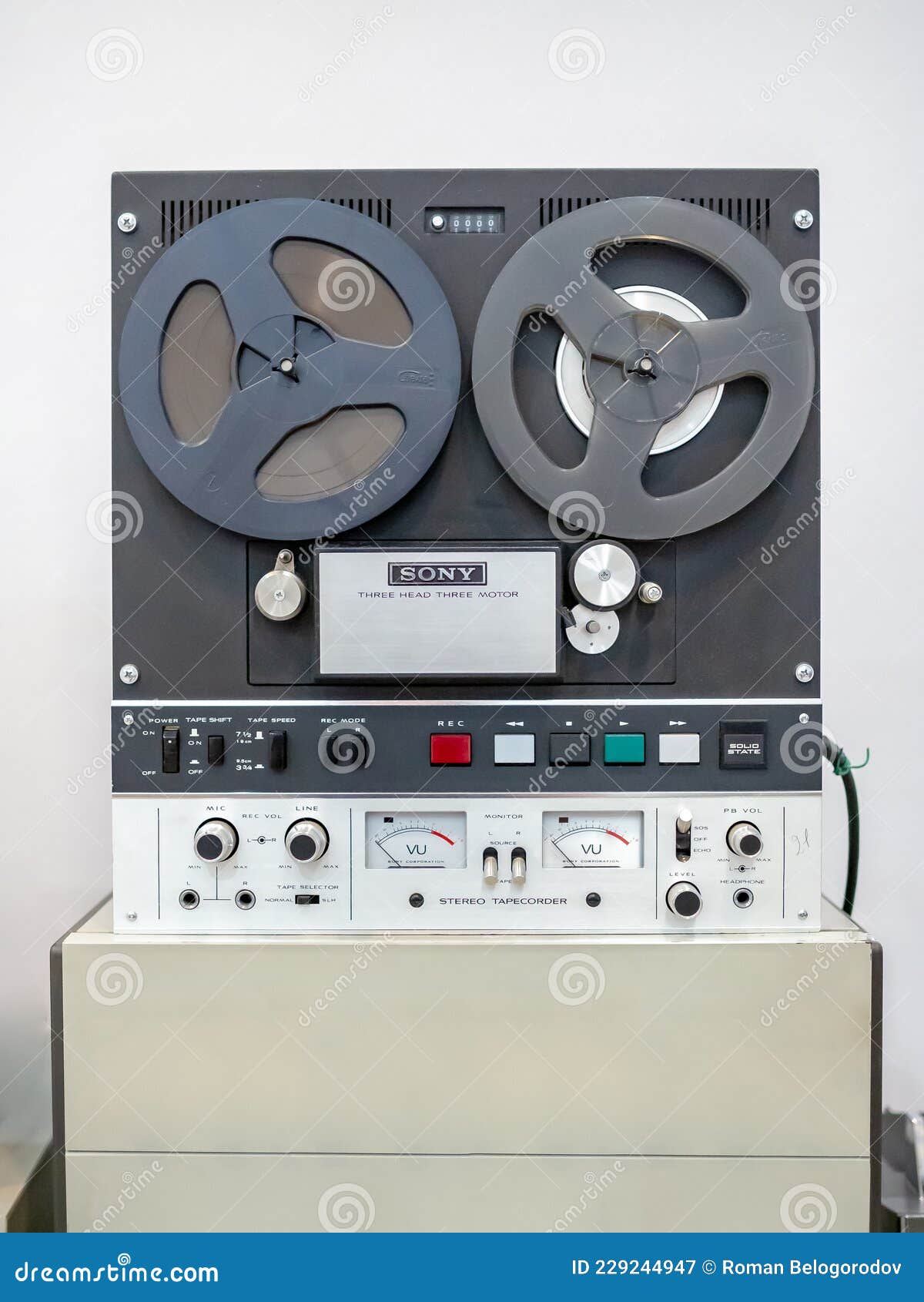 Vintage SONY Professional Reel To Reel Tape Recorder Editorial
