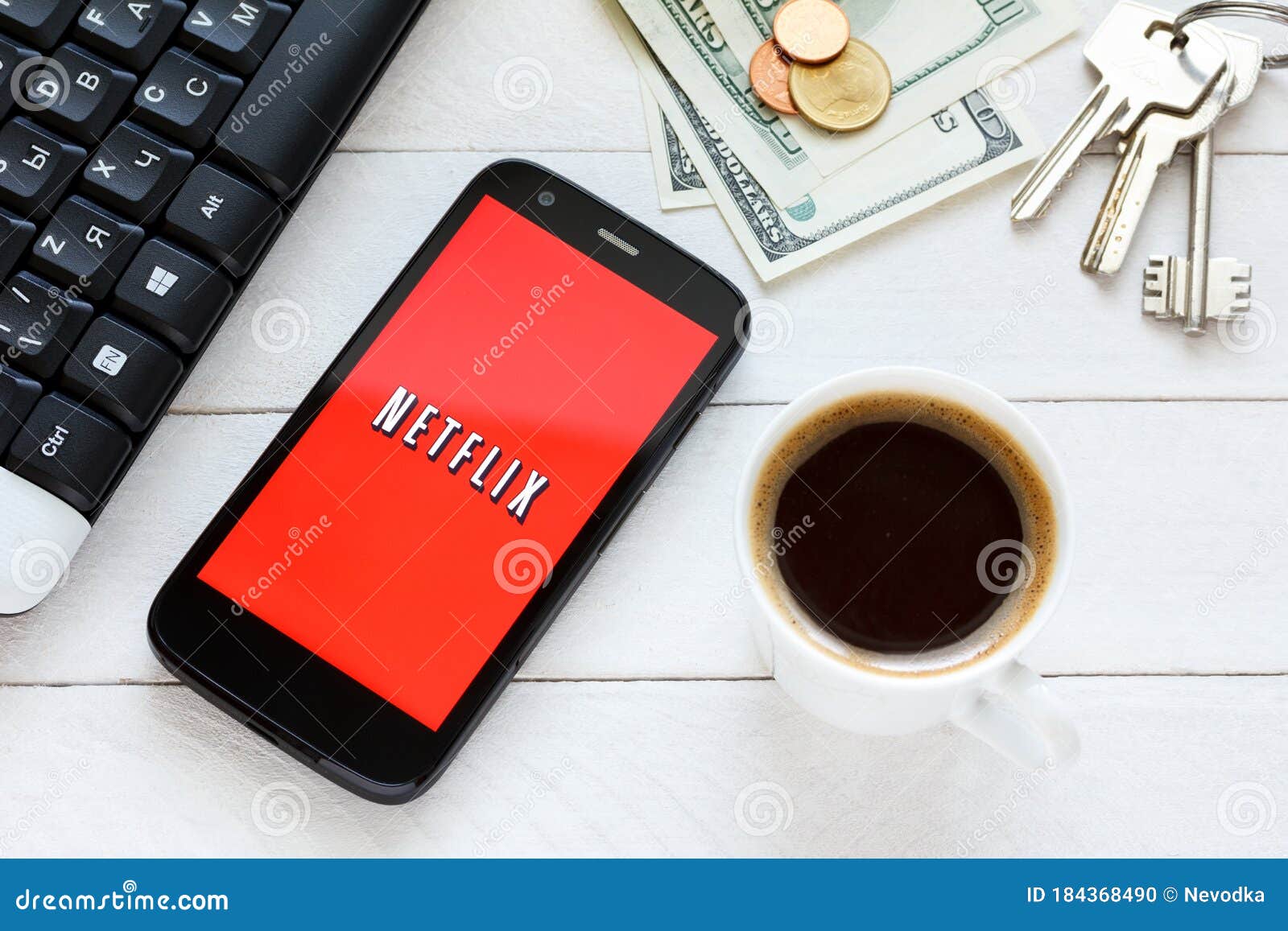 KIEV, UKRAINE - June 9 2014: Netflix Service Logo on Smartphone