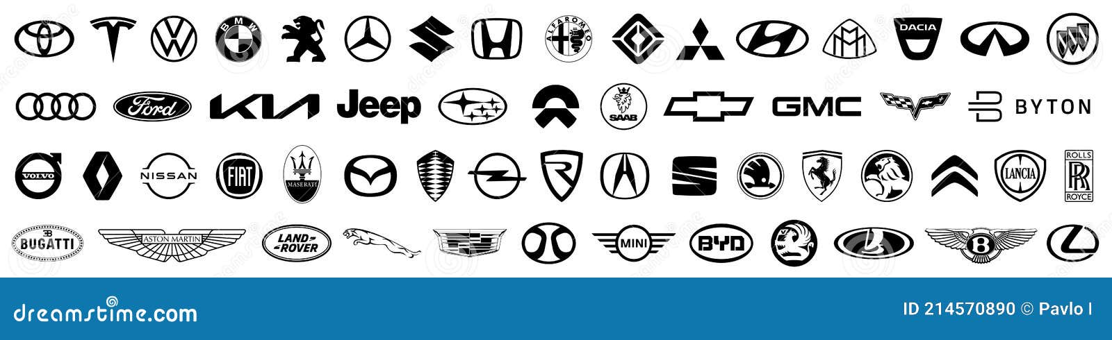 Kiev, Ukraine - March 27, 2021: Set Logo of Popular Brands of Cars ...
