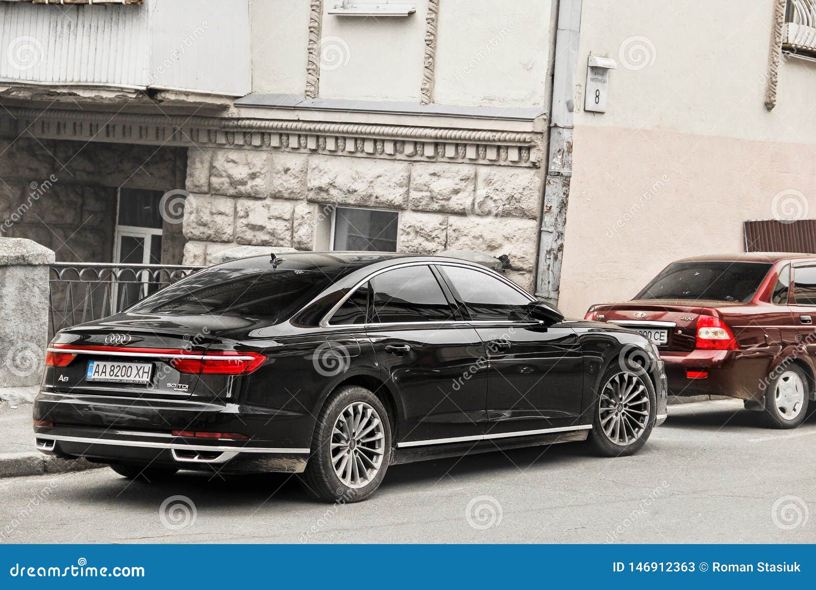 Kiev Ukraine May 3 2019 Black Audi A8 Parked In The City Center Editorial Stock Photo Image Of Detail Kiev 146912363