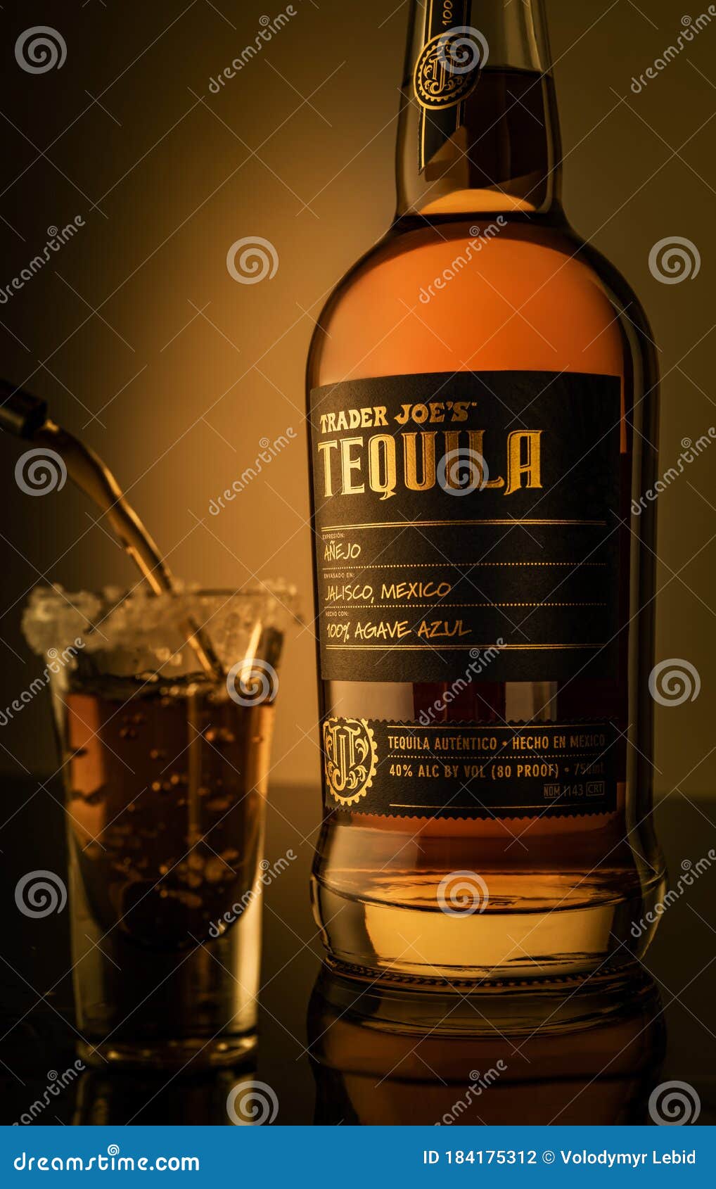 Download Kiev Ukraine May 09 2020 A Bottle Of Tequila Trader Joe S On An Orange Yellow Background Next To A Glass Of Editorial Photography Image Of Amber Cenobio 184175312 Yellowimages Mockups