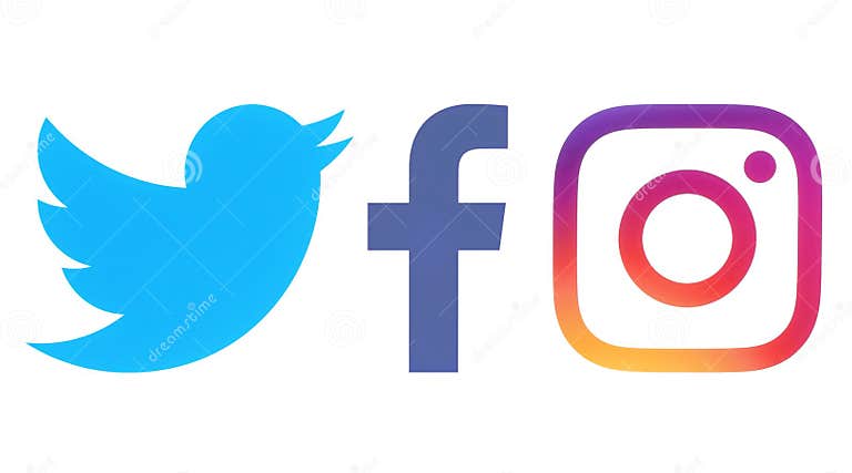 Facebook, Twitter and Instagram Logos Editorial Image - Illustration of ...