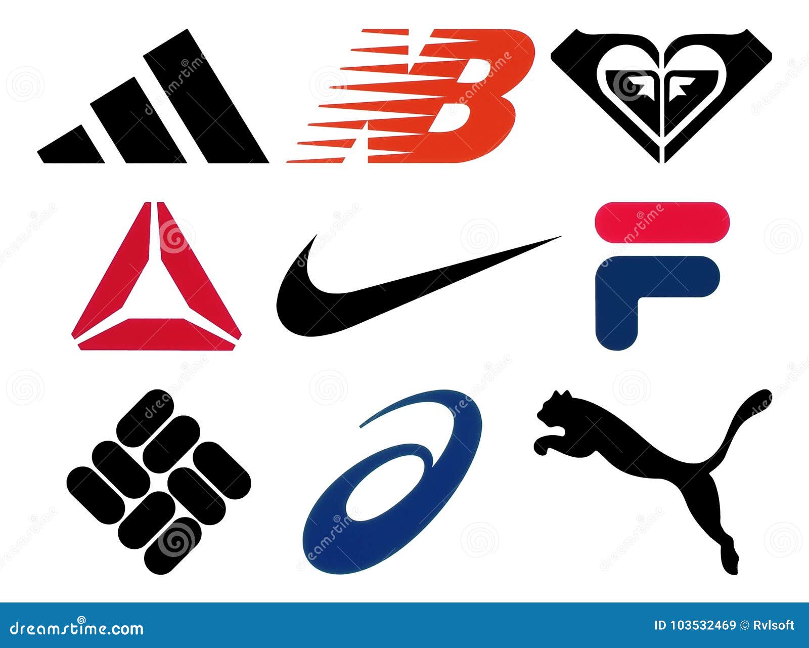 Set of Popular Sportswear Manufactures Logos Editorial Stock Image ...