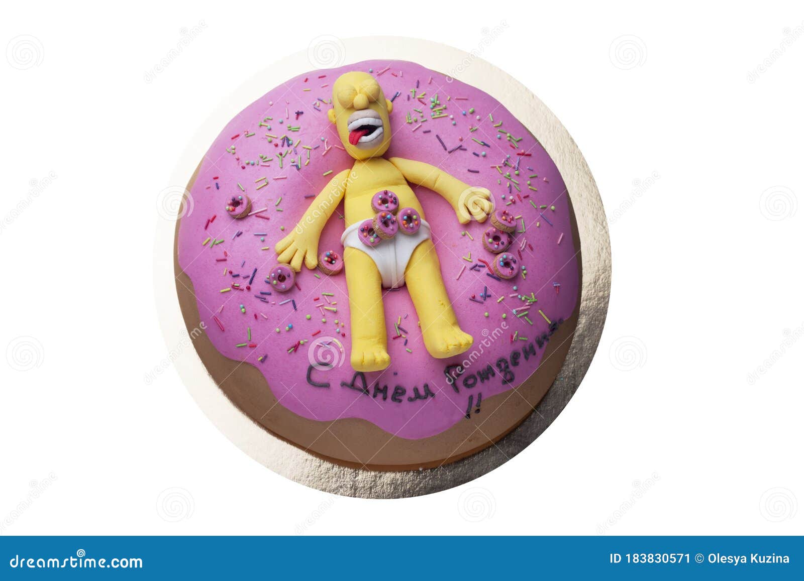 Kiev Ukraine Peut Un Gateau Dans Le Type De Rose Sera Beignet Avec Un Doux Homer Simpson De Poupee Photo Editorial Image Du Sitcom Rond