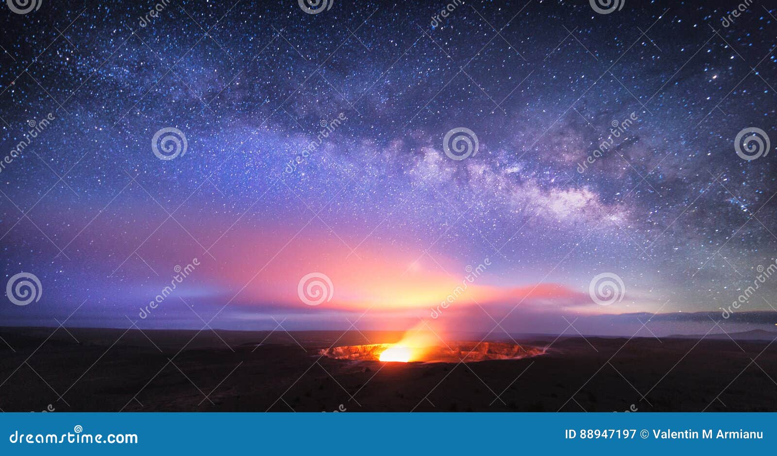 kilauea volcano under the stars