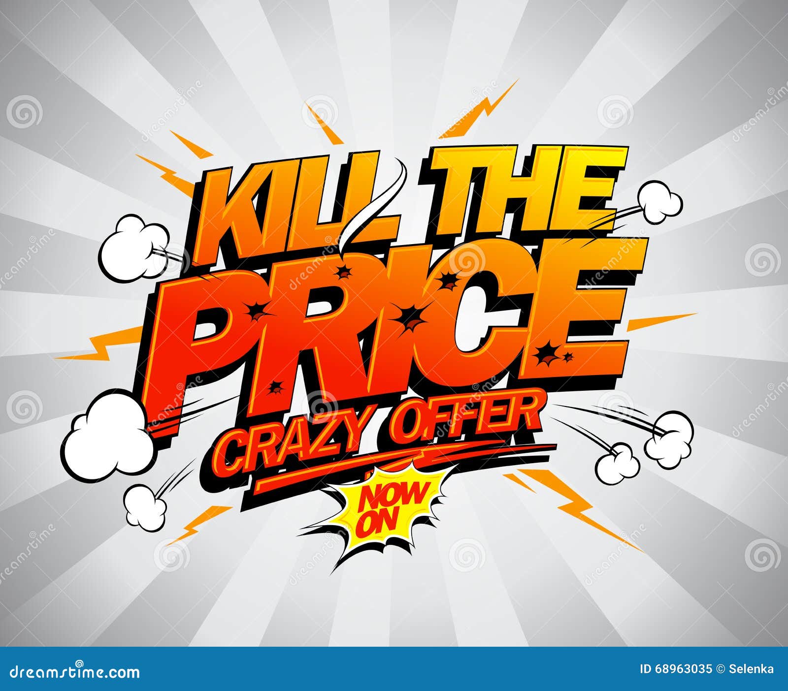 Kill the Price Vector Poster Stock Vector Illustration of discounts