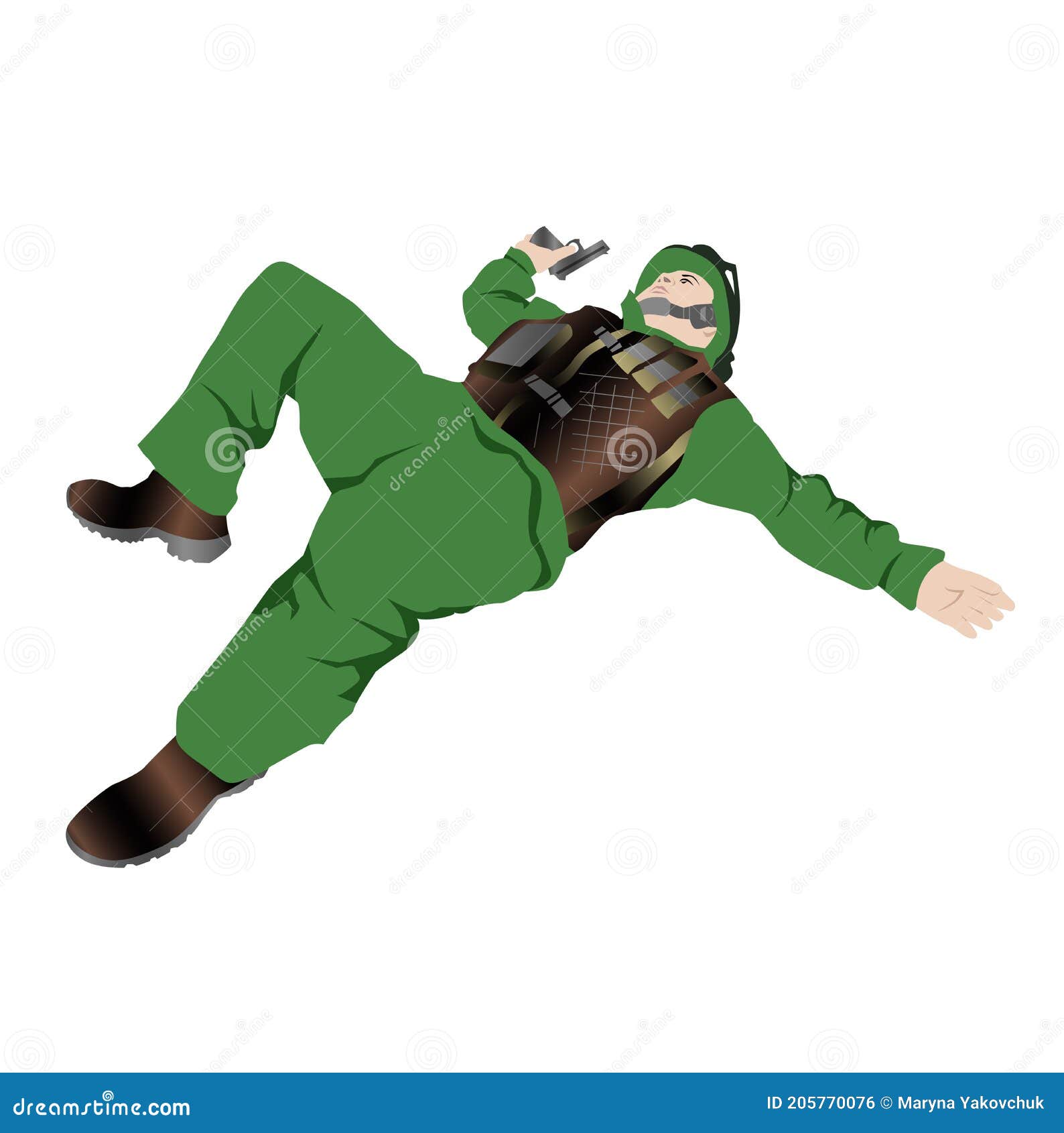 The killed soldier stock vector. Illustration of cruelty 205770076