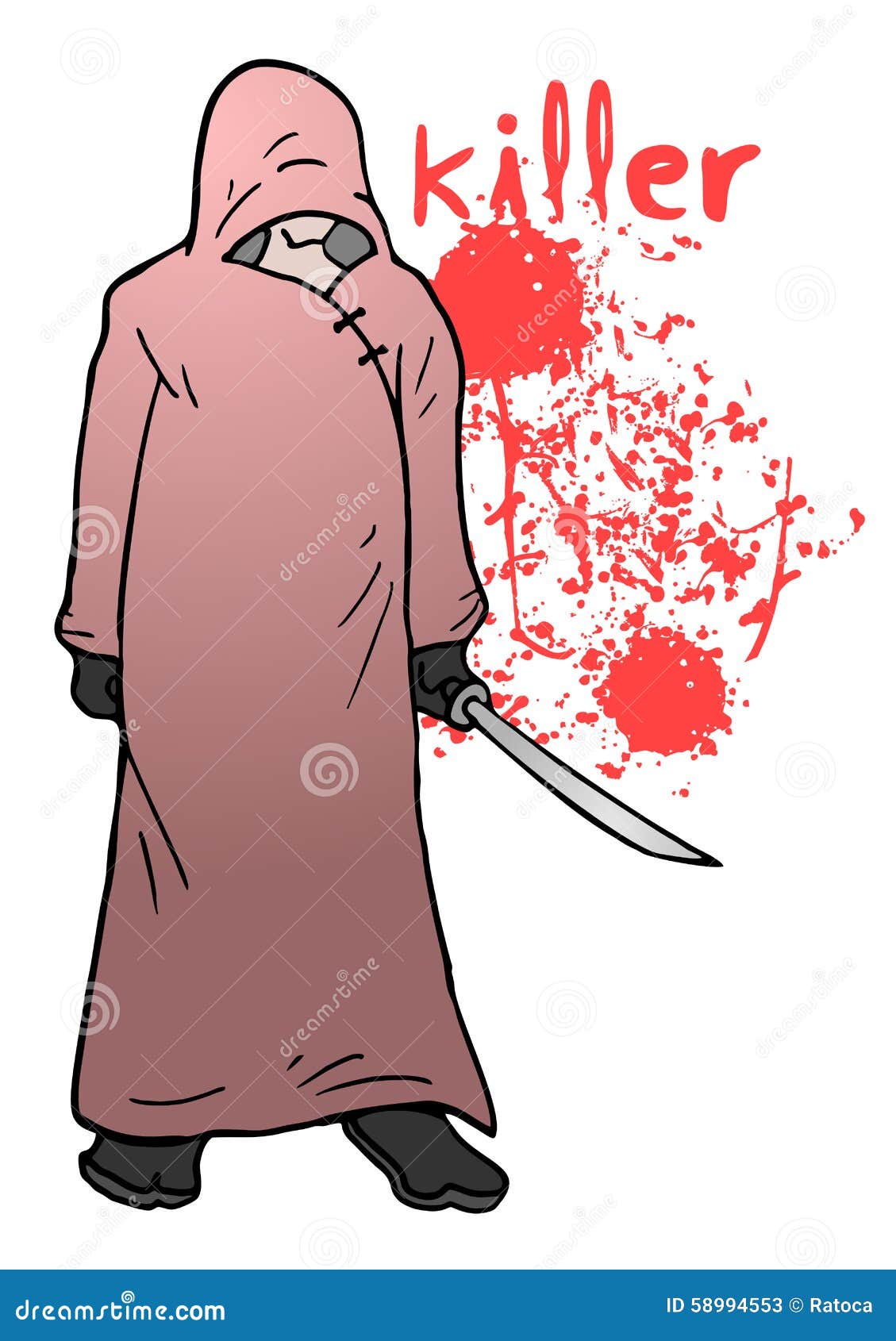 Killer illustration stock vector. Illustration of knife 58994553