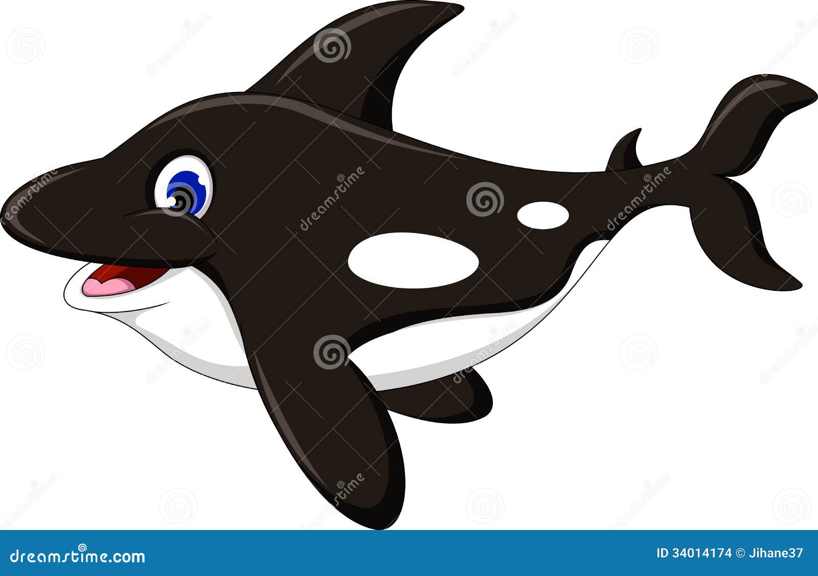Killer Whale Cartoon Smiling Stock Illustration - Image: 34014174